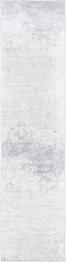 SAFAVIEH Brentwood Collection Runner Rug - 2' x 20', Ivory & Grey, Modern Abstract Design, Non-Shedding & Easy Care, Ideal for High Traffic Areas in Living Room, Bedroom (BNT822A)