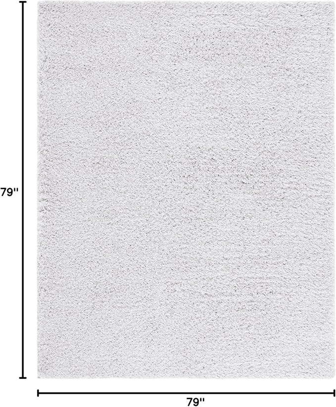 SAFAVIEH Lindsay Shag Collection Square Rug - 6'7" Square, Grey, Contemporary Design, Ideal for High Traffic Areas in Bedroom, Dining Room & Kitchen (LNS560F-7SQ)
