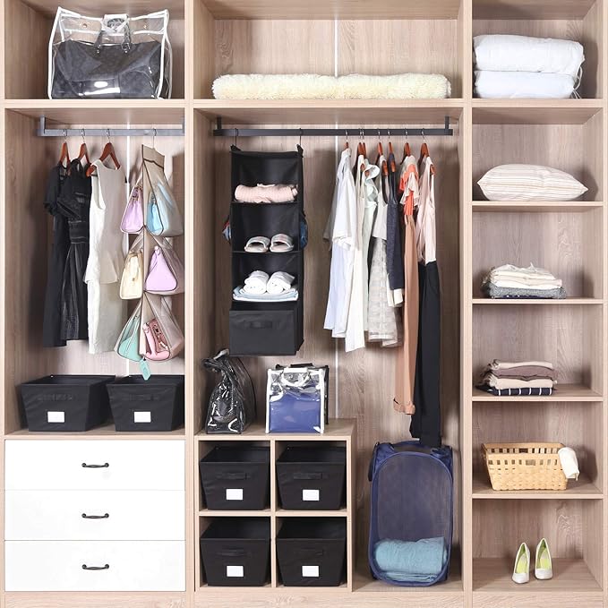 MAX Houser Hanging Closet Organizer, Hanging Sweater Organizer,Foldable Hanging Shelves for Closet