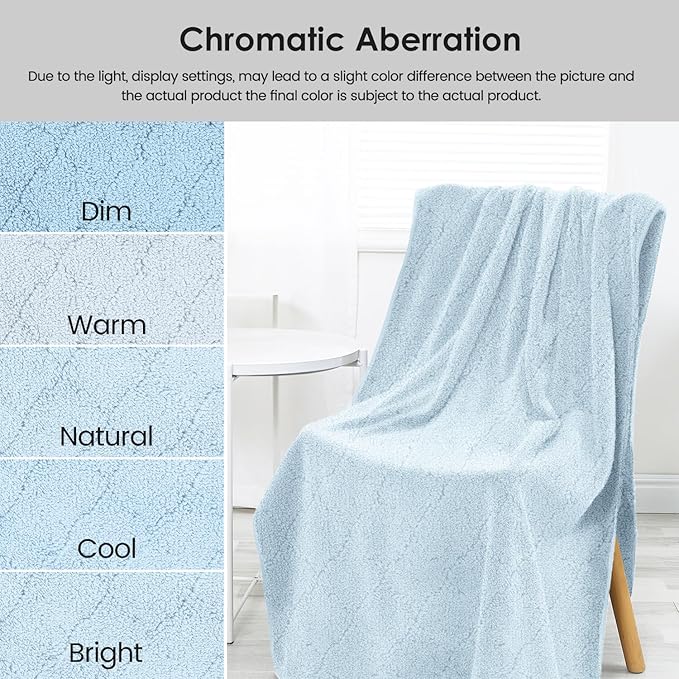 Bath Towels Pack of 2, 30 in x 60 in, Large Microfiber Bath Towel Set, Ultra Soft, Super Absorbent, Fast Drying, Use for Sauna, Sport, Travel, Fitness, SPA, Yoga,Coral Fleece -Light Blue