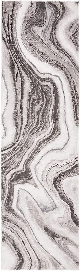 SAFAVIEH Craft Collection Runner Rug - 2'3" x 16', Grey & Silver, Modern Abstract Design, Non-Shedding & Easy Care, Ideal for High Traffic Areas in Living Room, Bedroom (CFT819G)