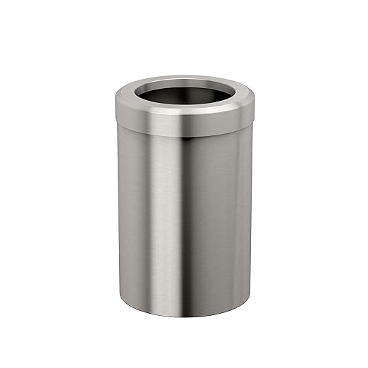 Gatco Small Bathroom Trash Can with Lid, Round 3 Gallon Stainless Steel Wastebasket, Under Sink, Satin Nickel, for Bathroom, Bedroom, Office (1911)