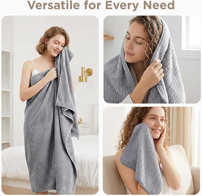 Oversized Bath Towels 8 Piece Towel Set, 2 Extra Large Bath Sheets, 2 Hand, 4 Washcloths, Luxury Soft Super Absorbent Thick Shower Towels for Bathroom, Spa & Hotel, Quick Dry, Teal Green