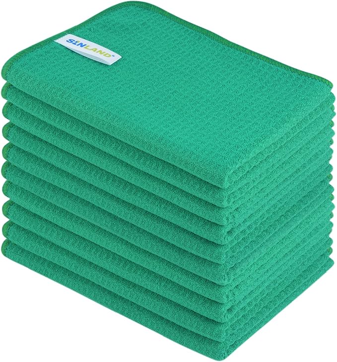 Kitchen Towel Premium Sublimation Blank Towels Fast Drying Tea Towel Polyester Dish Towels for Drying Dishes Festive Decoration 16 Inch X 24 Inch 10 Pack Christmas Green