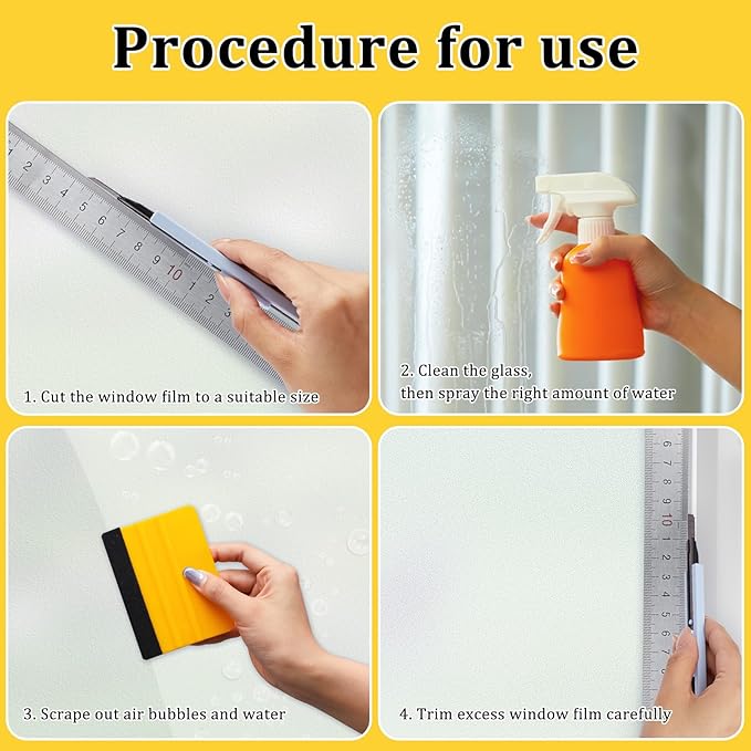 Coavas Window Tint Kit, Window Privacy Film Application Tint Tools, 3 Pcs Easy to Apply Window Film & Car Glass Window Tinting Tool, Vinyl Wrap Set Includes Squeegee, Utility Knife, Spray Bottle