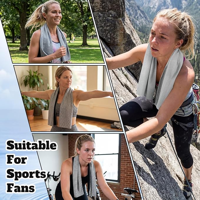 Cooling Towel Bulk - Neck & Face Cool Chilly Towels Microfiber Breathable Sport Sweat Rag for Gym, Yoga, Travel, Camping, Running, Outdoor
