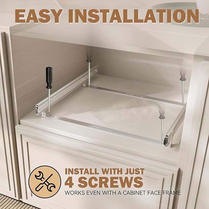 Pull Out Drawers for Cabinets 21"W x 21"D, Heavy-Duty Slide Out Wood Drawer Shelf, Pull Out Cabinet Organizer 100 lbs Capacity, Base Cabinet Organization for Kitchen, Pantry