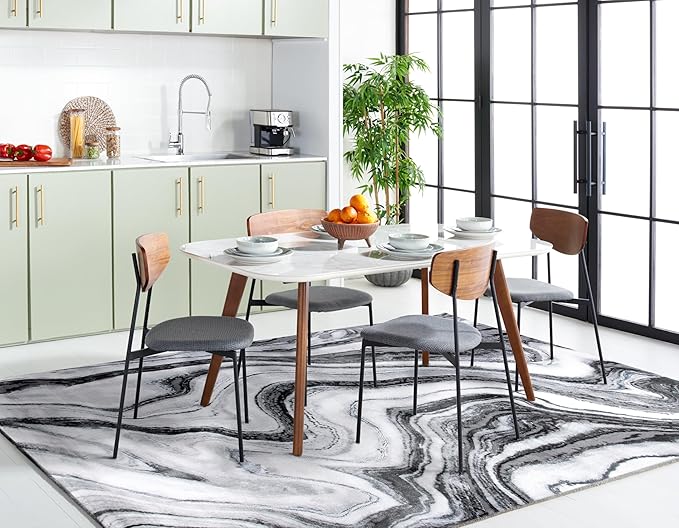 SAFAVIEH Craft Collection X-Large Area Rug - 12' x 15', Grey & Silver, Modern Abstract Design, Non-Shedding & Easy Care, Ideal for High Traffic Areas in Living Room, Bedroom (CFT819G)