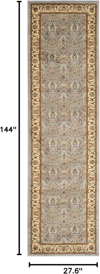 SAFAVIEH Lyndhurst Collection Runner Rug - 2'3" x 12', Light Blue & Ivory, Traditional Oriental Design, Non-Shedding & Easy Care, Ideal for High Traffic Areas in Living Room, Bedroom (LNH312B)