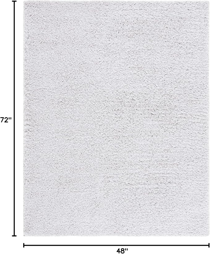 SAFAVIEH Lindsay Shag Collection Area Rug - 4' x 6', Grey, Contemporary Design, Ideal for High Traffic Areas in Living Room, Bedroom & Dining Room (LNS560F-4)