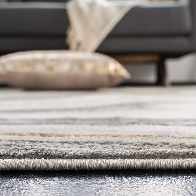 SAFAVIEH Craft Collection X-Large Area Rug - 12' x 15', Grey & Gold, Modern Abstract Design, Non-Shedding & Easy Care, Ideal for High Traffic Areas in Living Room, Bedroom (CFT819F)