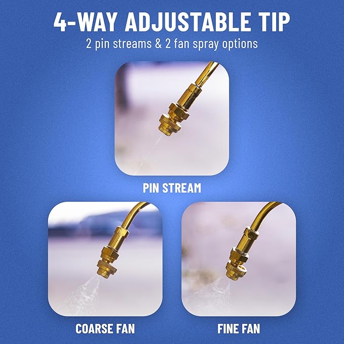 B&G - Primeline 1 Gallon Stainless Steel Sprayer (N124-S-18) - Extenda-Ban Valve - 18" Brass Extension - 4-Way Tip - Durable, Precise, Field Repairable