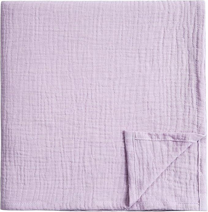 Meracorallo Muslin Swaddle Blanket, 100% Cotton Receiving Blanket Soft and Breathable Swaddle Wrap for Baby Boys and Girls, Lavender