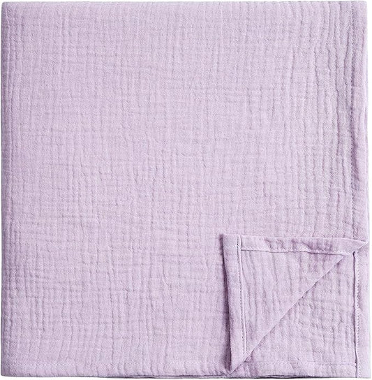 Meracorallo Muslin Swaddle Blanket, 100% Cotton Receiving Blanket Soft and Breathable Swaddle Wrap for Baby Boys and Girls, Lavender