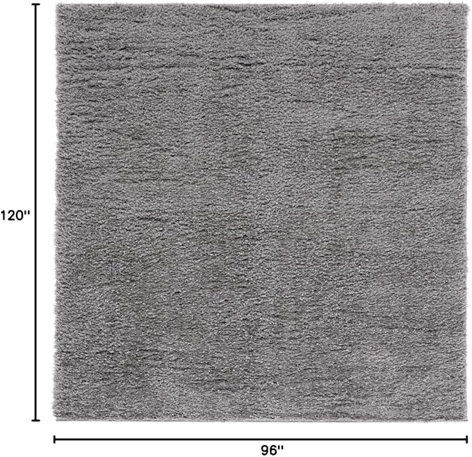 SAFAVIEH Area Rug 8x10 - Lindsay Shag Collection - Large - Dark Grey, Non-Shedding & Easy Cleaning, Ultra Plush Thick Pile, Ideal for Living Room, Bedroom, Dining Space (LNS560G)