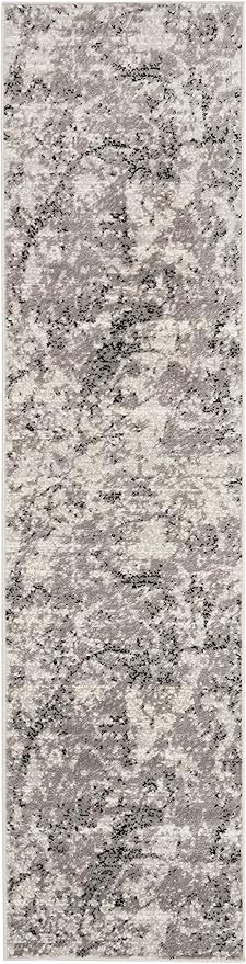 SAFAVIEH Skyler Collection 2' x 6' Grey/Ivory SKY186K Modern Abstract Non-Shedding Living Room Entryway Foyer Hallway Bedroom Runner Rug