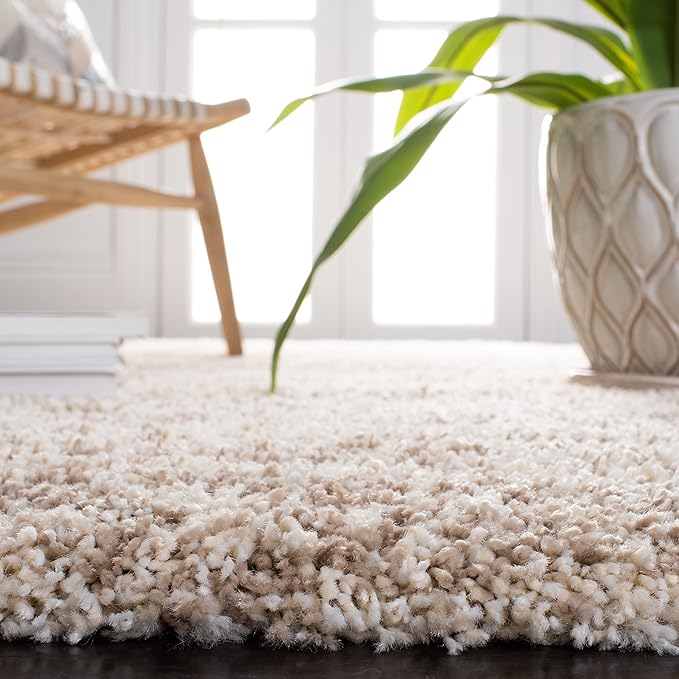 SAFAVIEH Hudson Shag Collection Runner Rug - 2'3" x 8', Ivory & Beige, Modern Design, Non-Shedding & Easy Care, 2-inch Thick Ideal for High Traffic Areas in Living Room, Bedroom (SGH206B)