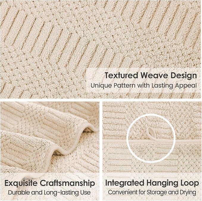 Microfier Bath Towels Set of 2, Large Microfier Body Towel for Adult, 30" x 60", Oversized, Soft, Super Absorbent, Fast Drying, Use for Sauna,Gym,Sport, Fitness, Yoga, Diamond Cross Grid Camel