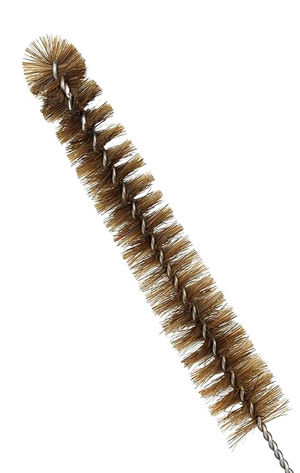 EISCO 12PK Bristle Cleaning Brushes with Fan-Shaped Ends, 9.25" - Twisted Stainless Steel Wire Handle - Ideal for 0.3" - 0.5" Tubes, Bottles, Cylinders, Flasks, Straws
