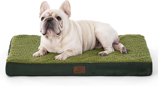 Bedsure Dog Bed Medium Size Dog - Comfy Flat Puppy Beds with Removable Washable Cover, Orthopedic Egg Crate Foam Pet Mat, Suitable for Pet Up to 30 lbs