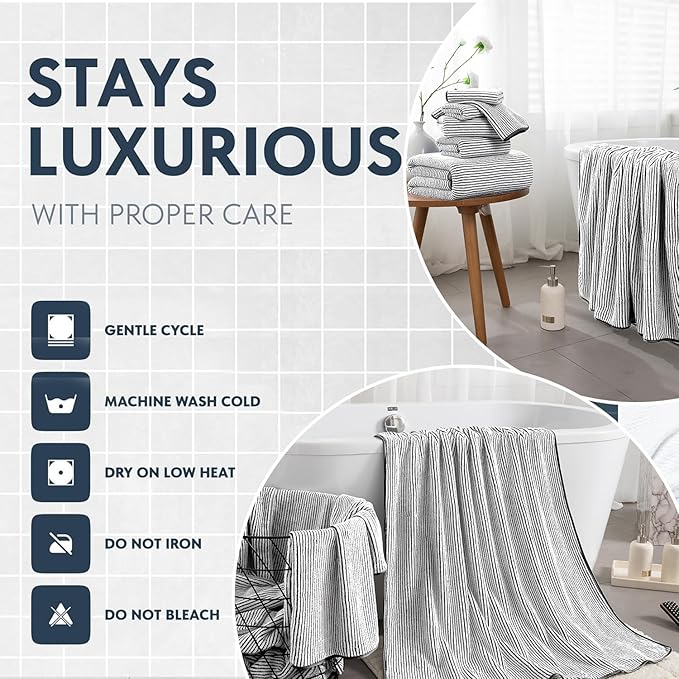 2 Pack Black White Hand Towel Set "16x31",Ultra Soft Microfiber Towel Set for Bathroom Highly Absorbent & Quick Dry Hand Face Towel,Multi-purpose Luxury Premium Towel for Kitchen,Hotel,Shower,Spa,Gym