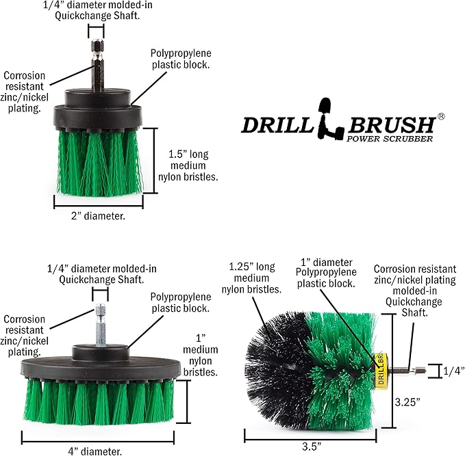 Drill Brush – Drill Brush Attachment – Drill Brush Power Scrubber – Drill Brush Set - Nylon Drill Brush - Drill Brush Scrubber - Drill Brush Cleaner - Grout Drill Brush - Drill Brush Kit