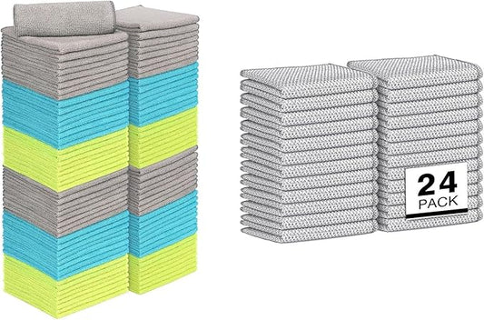 AIDEA Multipurpose Wire Dishwashing Rag for Wet and Dry, 24PK Multipurpose Cleaning Pads, Steel Scrubber Non-Scratch Wire Dishcloths for Cookware, Sinks, Dishes, Stove Tops-7"×8"
