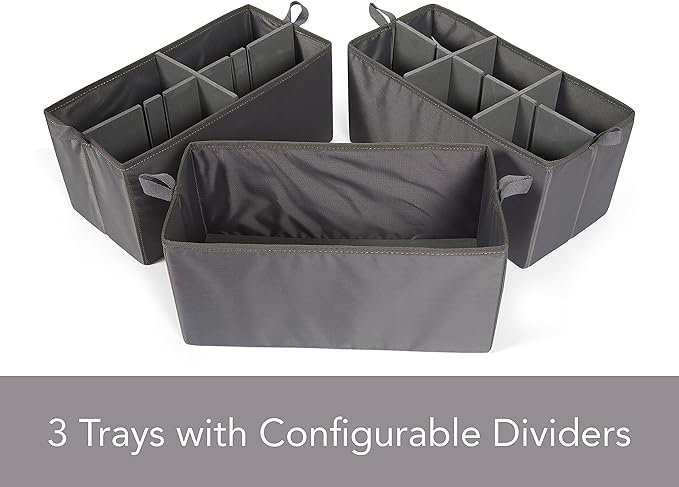 Covermates Keepsakes Hanging Shoe Organizer Set - Heavy Duty Material, Sturdy Interior Shelves, Includes Trays with Dividers - Closet Storage, Red Heather