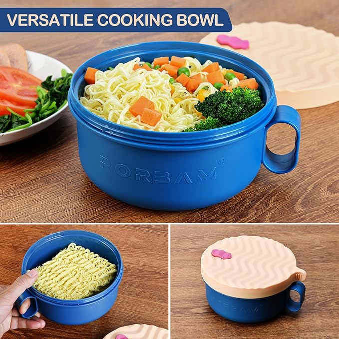 Ramen Cooker,Microwave Ramen Bowl,Ramen Noodle Bowl 48 oz, College Dorm Room Essentials for Girls for Boys, Apartment Essentials, BPA-Free. (pink)
