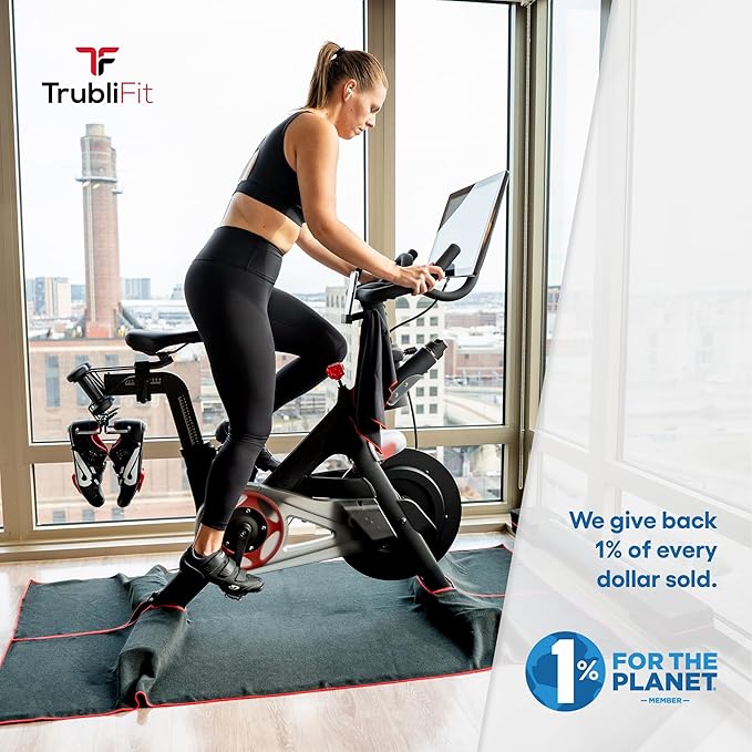 Mat Sweat Towel for the Original Peloton Bike & Bike+ and Cross Training Bike & Bike+, Accessories for Peloton Bike, Washable Mat Towel, Indoor Cycling Floor Mat for Intense Hill Climbs and Workouts