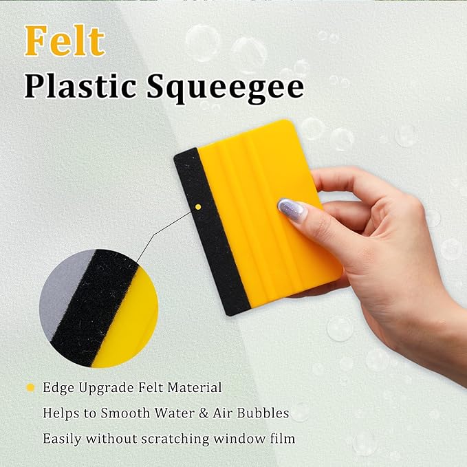 Window Tint Kit, 3 Pcs Easy to Apply Window Film & Car Glass Window Tinting Tool, Vinyl Wrap Set includes Squeegee, Utility Knife, Spray Bottle