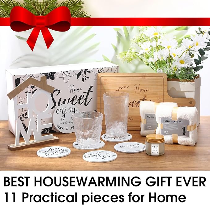 Housewarming Gift Baskets New Home Gift Ideas Set Household Essentials House Warming Gifts for Couples Women Men New Apartment Home Buyers Presents(Modern)