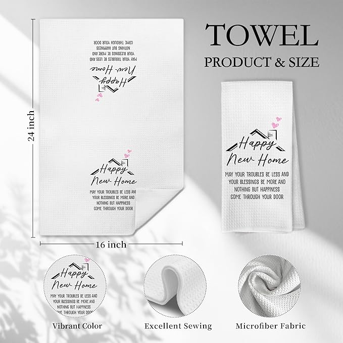 Friendship Gifts Kitchen Towels, I Wish You Lived Next Door Decorative Hand Towels for Bathroom Kitchen, Bestie Gifts for Women Dish Tea Towel Drying Cloth, 16x24 Inch