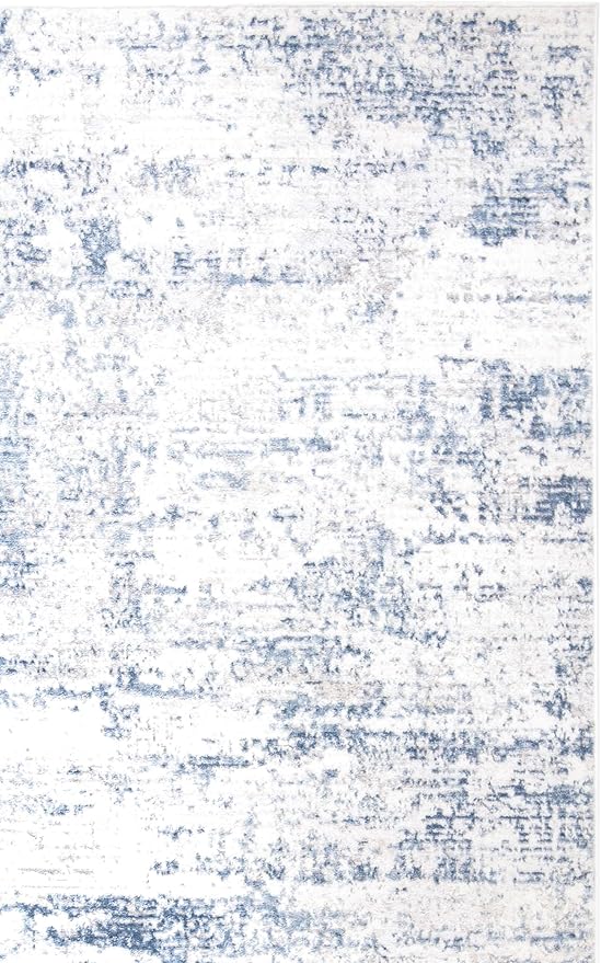 SAFAVIEH Amelia Collection Accent Rug - 2'2" x 4', Ivory & Blue, Modern Abstract Design, Non-Shedding & Easy Care, Ideal for High Traffic Areas in Entryway, Living Room, Bedroom (ALA700A)