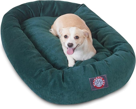 Majestic Pet Villa 32 Inch Shredded Memory Foam Dog Bed for Medium Sized Dog 32x23x7 Inch–Orthopedic Pet Bed - Washable Medium Puppy Mat with Head Support-Marine