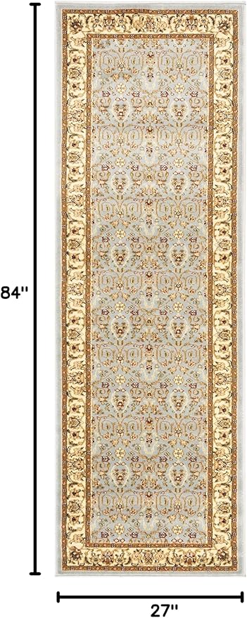 SAFAVIEH Lyndhurst Collection Runner Rug - 2'3" x 7', Light Blue & Ivory, Traditional Oriental Design, Non-Shedding & Easy Care, Ideal for High Traffic Areas in Living Room, Bedroom (LNH312B)