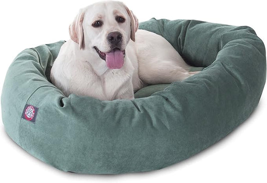 Majestic Pet Villa 40 Inch Shredded Memory Foam Dog Bed for Large Sized Dog 40x29x9 Inch–Orthopedic Pet Bed with Removable Washable Cover-Washable Large Puppy Mat with Head Support-Azure