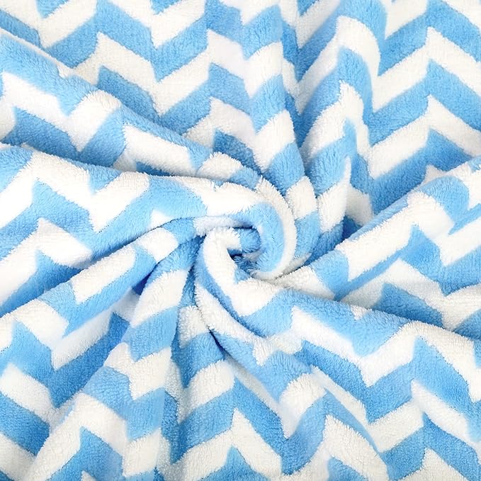 Microfiber Bath Towels, Bath Towel 2 Pack(30" x 60"), Oversized, Soft, Super Absorbent and Fast Drying, Multipurpose Use for Sports, Fitness, Yoga, Chevron Blue