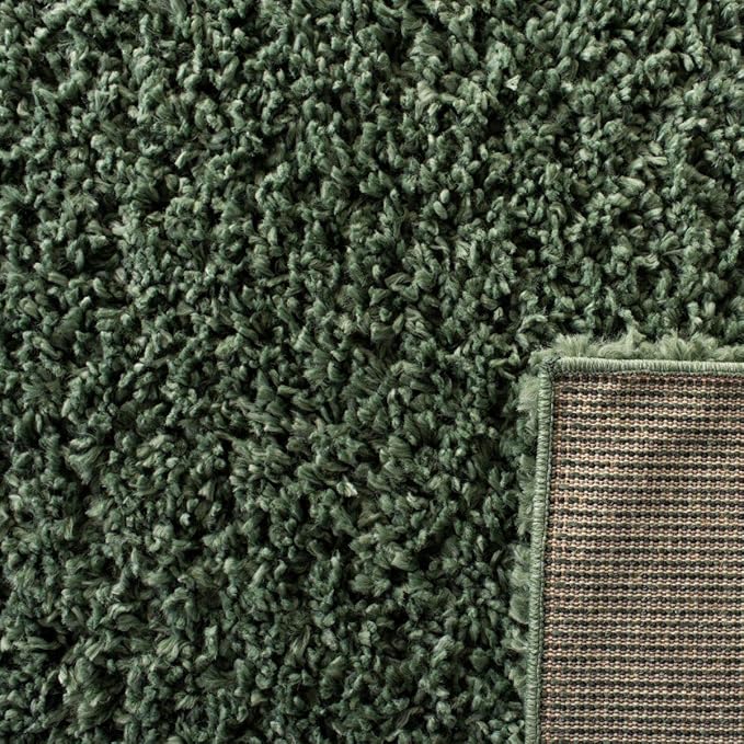 SAFAVIEH August Shag Collection Accent Rug - 2' x 5', Green, Solid Design, Non-Shedding & Easy Care, 1.5-inch Thick Ideal for High Traffic Areas in Entryway, Living Room, Bedroom (AUG200Y)