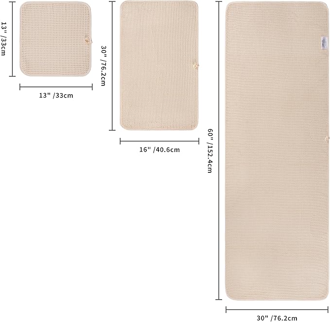 430 GSM Microfiber Quick Dry Lint Free Oversize Bath Towel Set, 6 Piece (Waffle Weave)