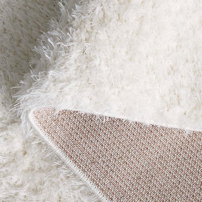 SAFAVIEH Lindsay Shag Collection Area Rug - 9' x 12', Ivory, Modern Design, 2-inch Thick, Ideal for The Living Room, Dining, Bedroom (LNS560A)