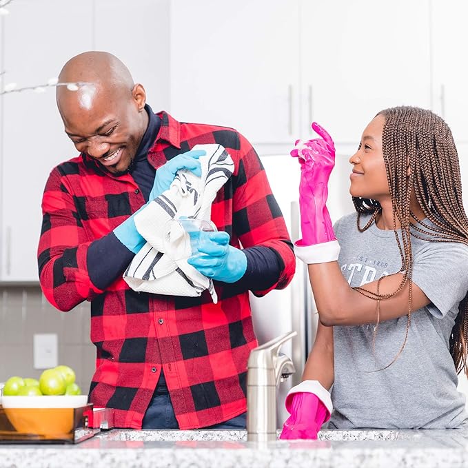PLAYTEX Living Reuseable Rubber Cleaning Gloves (Medium, 12 Pairs), Premium Protection Reusable Household Gloves