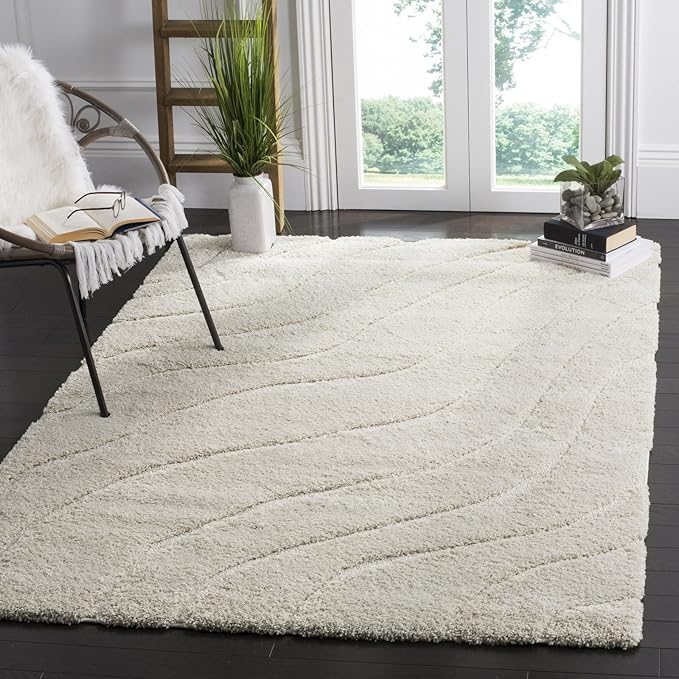 SAFAVIEH Florida Shag Collection Accent Rug - 3'3" x 5'3", Light Blue & Blue, Non-Shedding & Easy Care, 1.2-inch Thick Ideal for High Traffic Areas in Entryway, Living Room, Bedroom (SG472-6065)