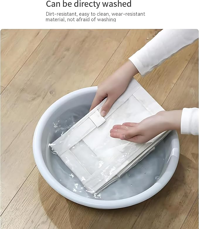 4-Pack Cotton Linen Storage Boxes with Lids | Breathable Closet Organizers for Clothes, Blankets & Seasonal Items | Eco-Friendly Home Storage Solutions