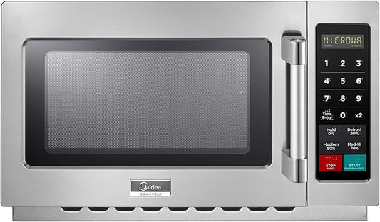 Midea Equipment 1034N1A Countertop Commercial Microwave Oven with Touch Control, 1000W, Stainless Steel, 1.2 CuFt