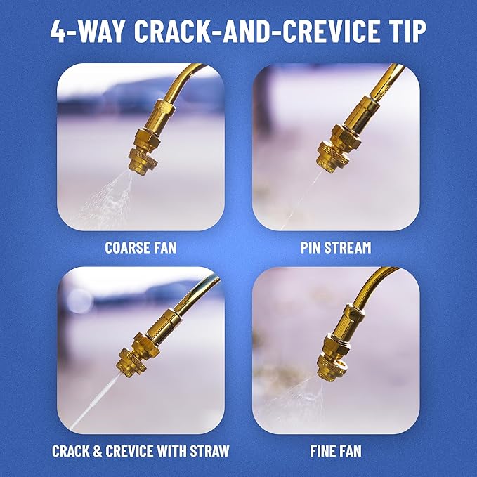 B&G - Primeline 1 Gallon Stainless Steel Sprayer (N124-CC-18) - Extenda-Ban Valve - 18" Brass Extension - 4-Way Crack & Crevice Tip - Durable, Precise, Field Repairable