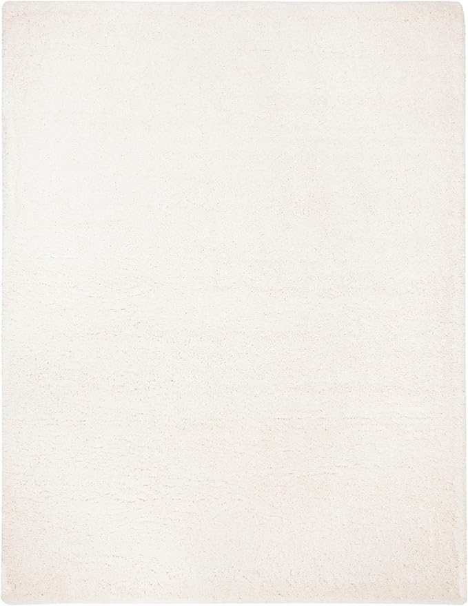 SAFAVIEH Fontana Shag Collection X-Large Area Rug - 11' x 15', Ivory, Solid Design, Non-Shedding & Easy Care, 2-inch Thick Ideal for High Traffic Areas in Living Room, Bedroom (FNT800A)