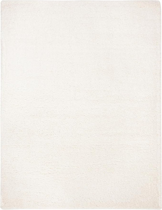 SAFAVIEH Fontana Shag Collection X-Large Area Rug - 11' x 15', Ivory, Solid Design, Non-Shedding & Easy Care, 2-inch Thick Ideal for High Traffic Areas in Living Room, Bedroom (FNT800A)