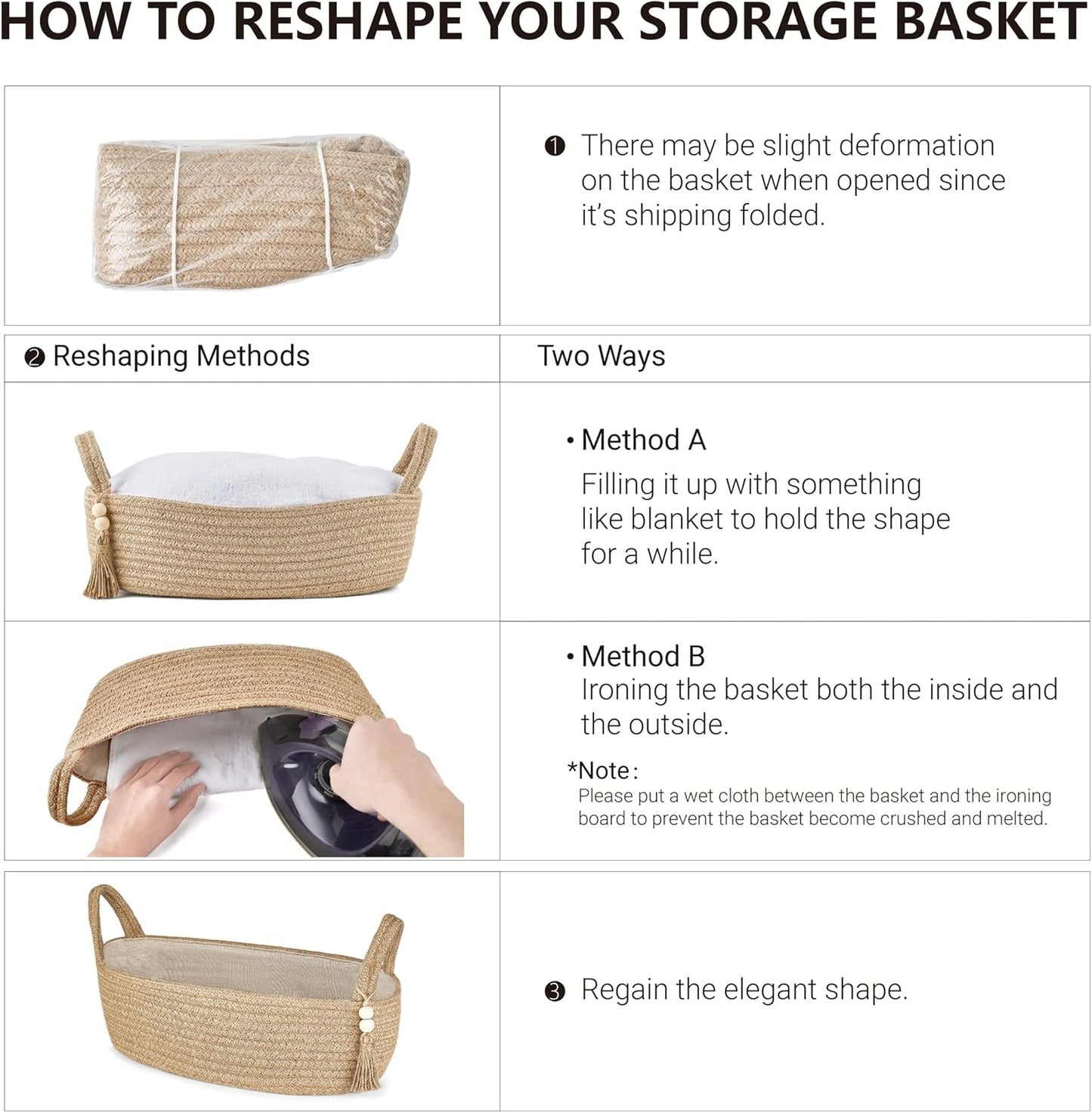 Small Storage Basket for Toilet Tank Top | Boho Bathroom Decor Woven Rope Organizer – Jute, 15.7" L x 6" W