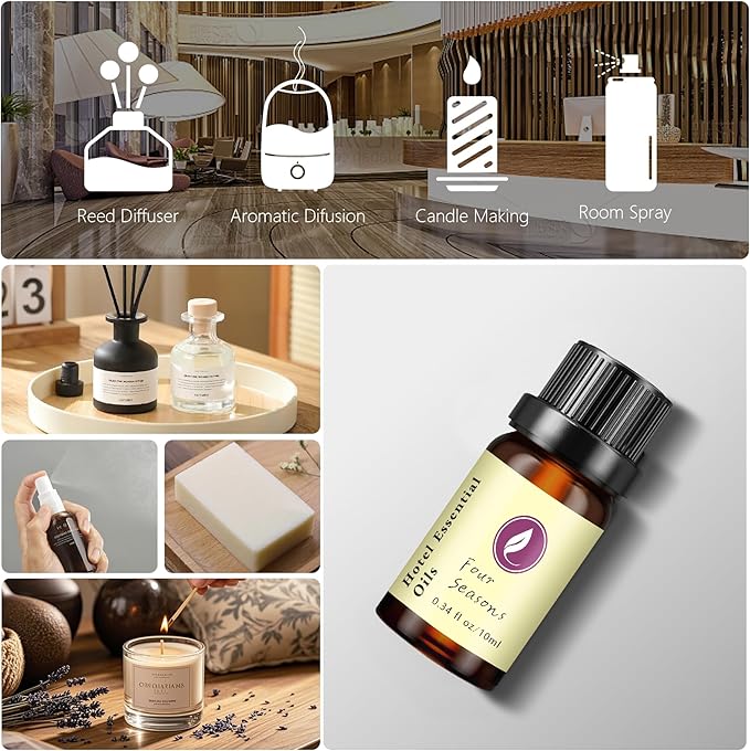 Hotel Diffuser Oil Gift Set - Inspired by The Most Popular 5-Star Hotel Scents - 10 mL, 0.34 fl oz Fragrance Oil Set - My Way, Westin White Tea and Other Luxury Hotel Scents